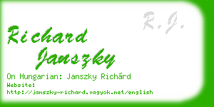 richard janszky business card