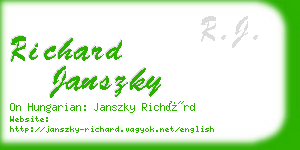 richard janszky business card